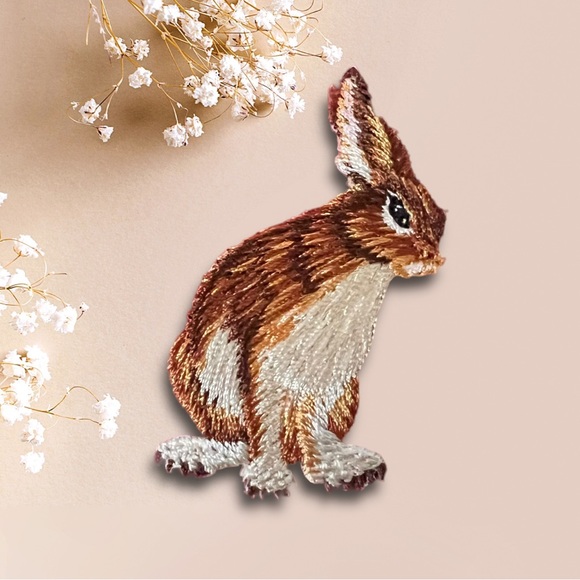 Bird and 2 bunnies iron on patches - Picture 2 of 4